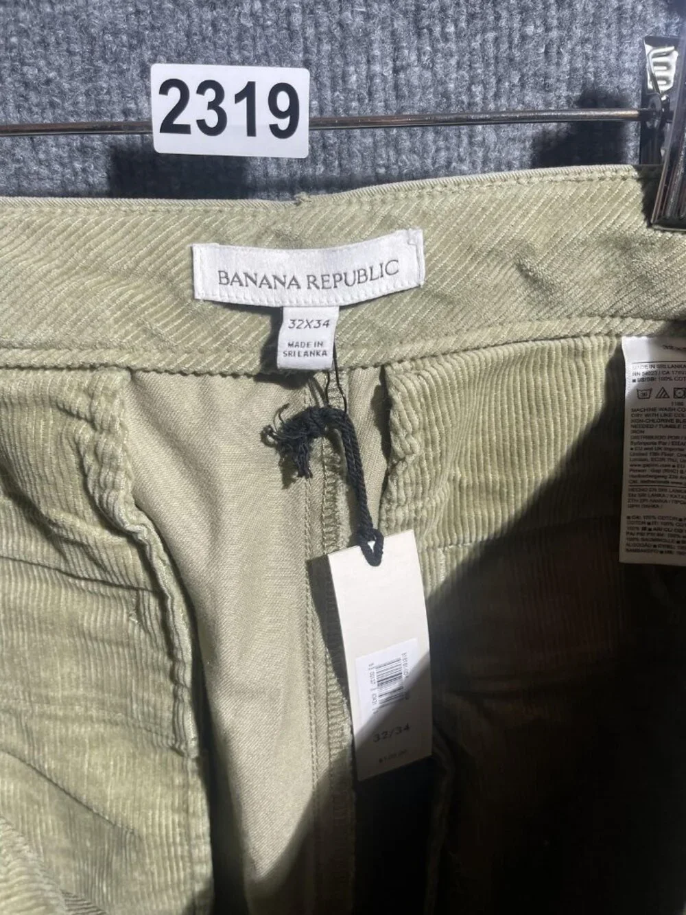 Banana Republic Martin Pants Mens 33x34 Beige Chino Flat Front Straight Leg